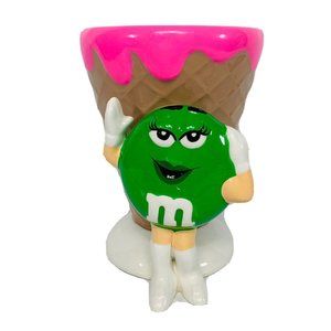 Vintage Mrs Green M&M Ice Cream Cone Ceramic Parfait ￼Birthday Kitschy ￼Dish ‘80